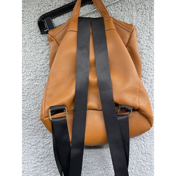 London Fog Cognac Brown Faux Leather Mini Backpack Bag Purse main image 8